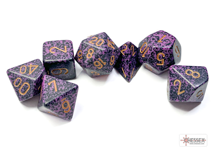 Chessex Dice - Polyhedral 7 - Die Set - Speckled - Hurricane