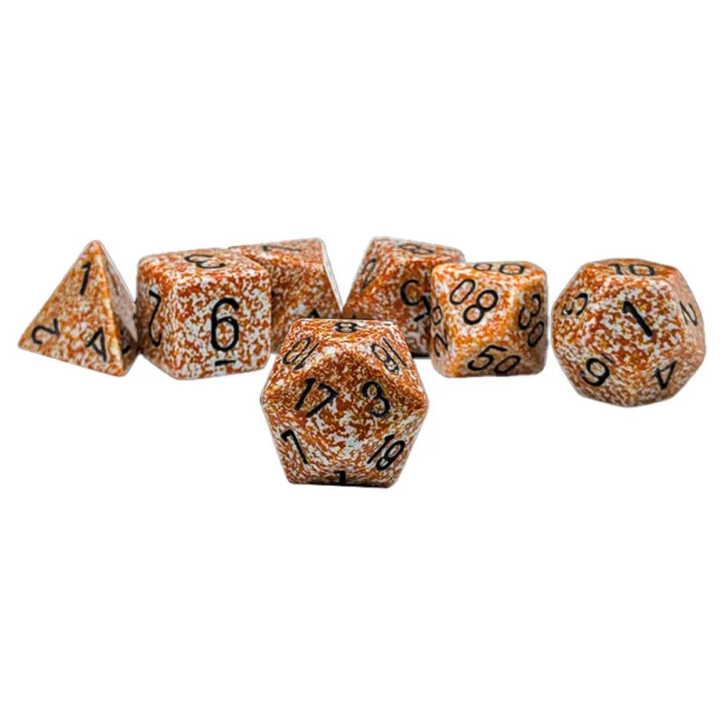 Chessex Dice - Polyhedral 7-Die Set - Speckled - Rust