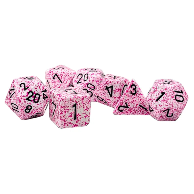 Chessex Dice - Polyhedral 7-Die Set - Speckled - Pink