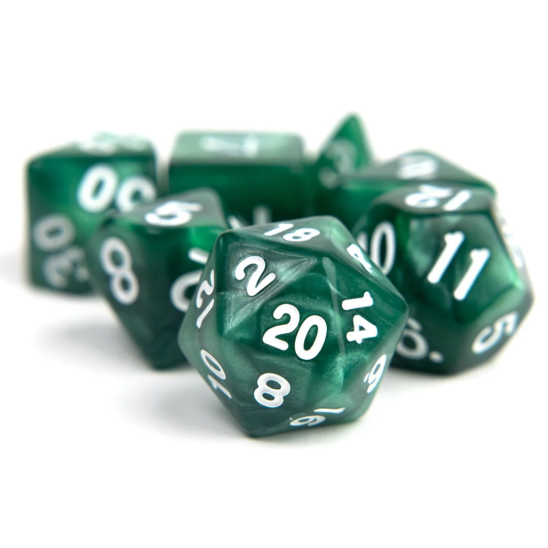 Sirius Dice - Pearl Green Acrylic Dice Set