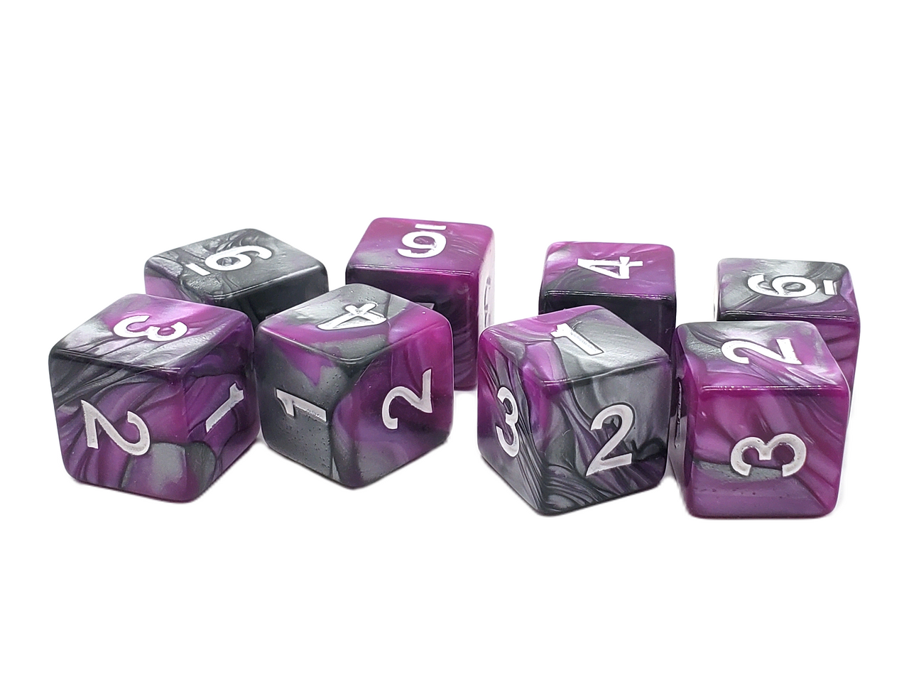 Old School Dice - D6 Set Vorpal - Silver & Purple
