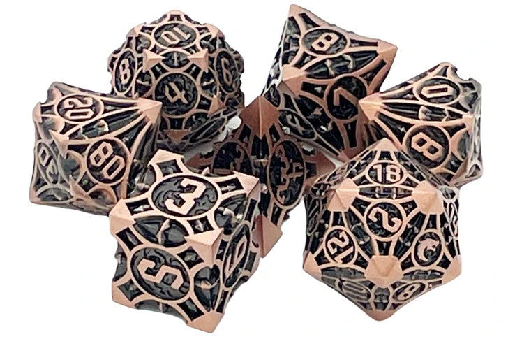 Old School Dice - Gnome Forged - Ancient Bronze