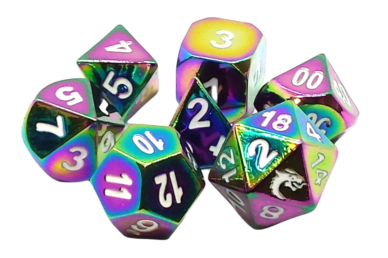 Old School Dice - Halfing Forged - Brilliant Rainbow