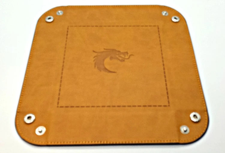 Old School Dice - Square Rolling Tray - Tan w/Blue Back