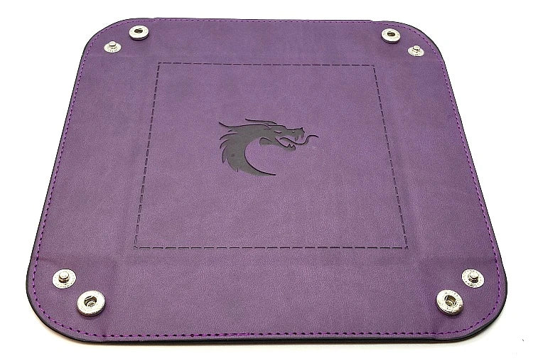 Old School Dice - Square Rolling Tray - Purple w/Black Back