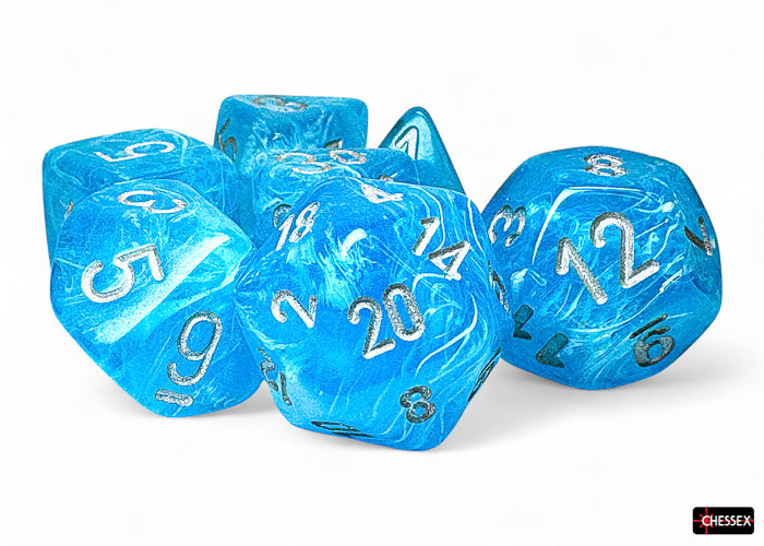 Chessex - Mega-Hedral 7 Die Set - Luminary Sky/Silver