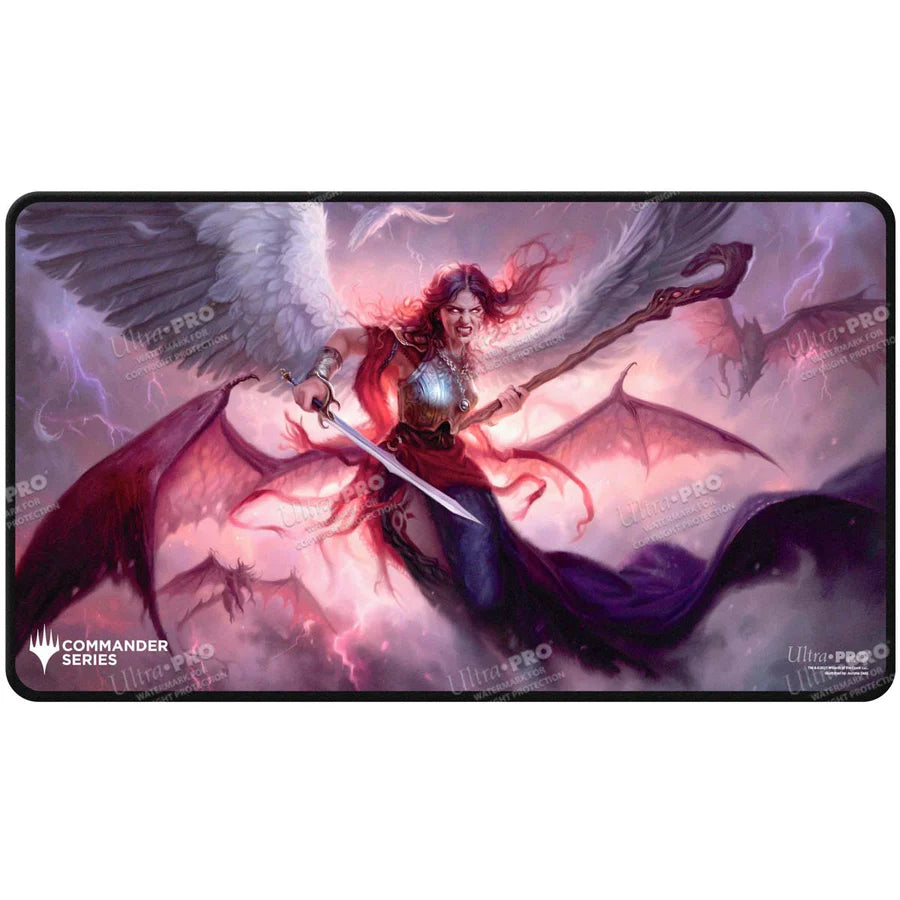 Ultra Pro - Commander Series #5 - Three Color Wedge - Kaalia (Fan-Voted) Black Stitched Playmat for Magic: The Gathering