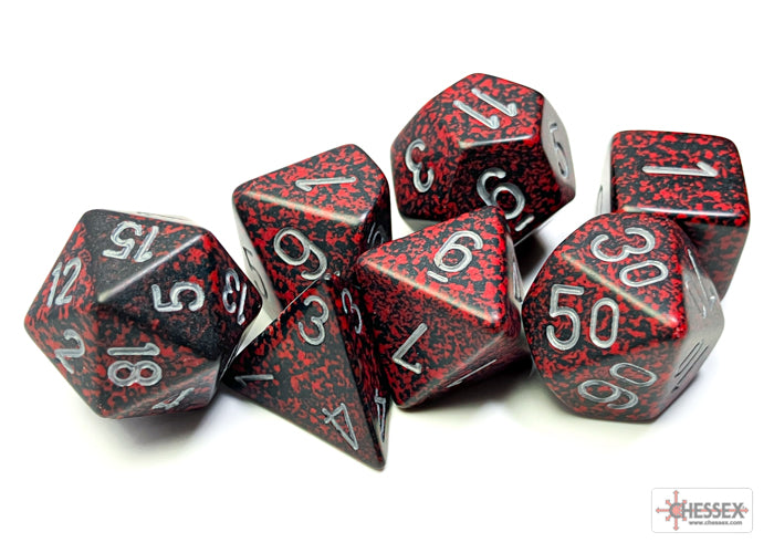 Chessex Dice - Polyhedral 7 - Die Set - Speckled - Silver Volcano