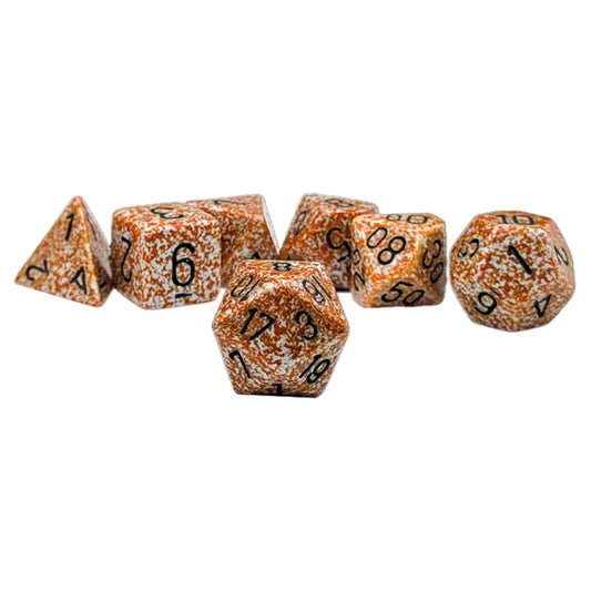 Chessex Dice - Polyhedral 7-Die Set - Speckled - Rust