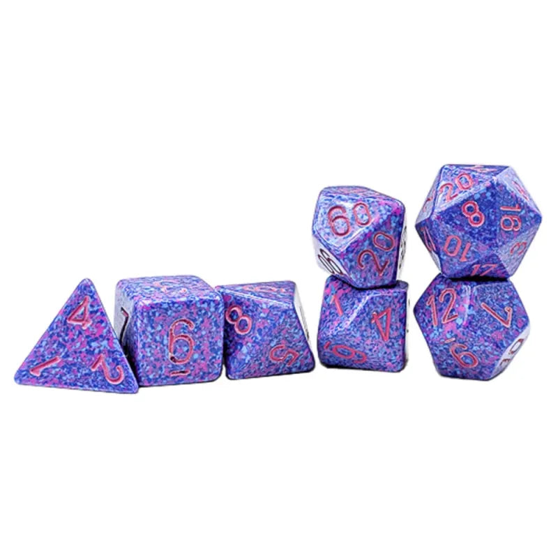 Chessex Dice - Polyhedral 7-Die Set - Speckled - Purple Passion