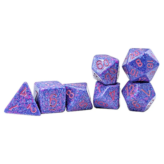 Chessex Dice - Polyhedral 7-Die Set - Speckled - Purple Passion