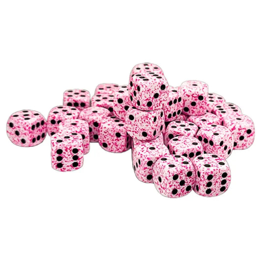 Chessex - 12mm d6 Dice Block (36 dice) - Speckled - Pink