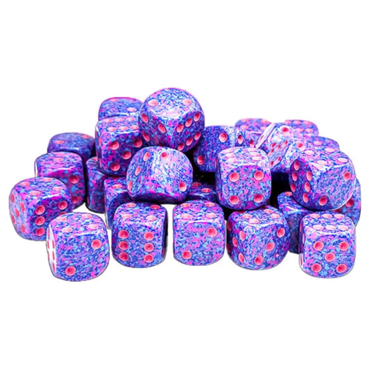 Chessex - 12mm d6 Dice Block (36 dice) - Speckled - Purple Passion