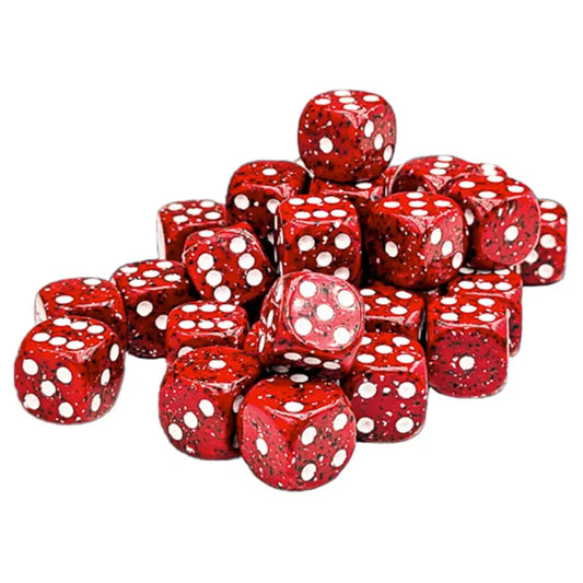 Chessex - 12mm d6 Dice Block (36 dice) - Speckled - Lava Stone