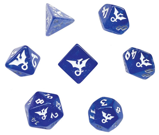 Dragon - Polyhedral Dice Set - Indigore (glitter)