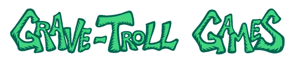 Green text 'GRAVE-TROLL GAMES' with a fantasy or gaming theme.