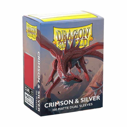 Dragon Shield - Crimson & Silver - Dual Matte Sleeves