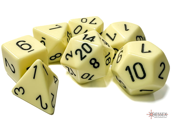 Chessex Dice - Polyhedral 7 - Die Set - Opaque - pastel Yellow/Black