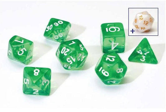 Sirius Dice - Translucent Green Resin Dice Set