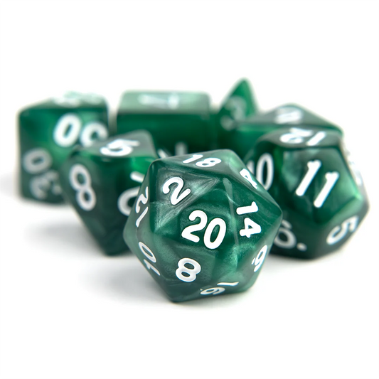 Sirius Dice - Pearl Green Acrylic Dice Set