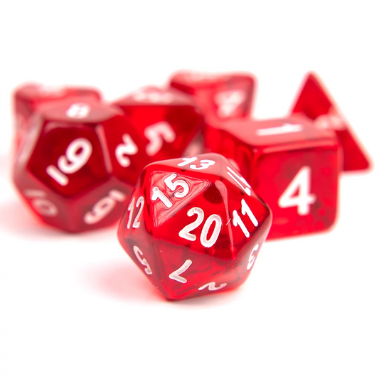 Sirius Dice - Translucent Red Resin Dice Set