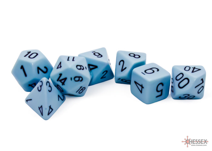 Chessex Dice - Polyhedral 7 - Die Set - Opaque - Palstel Blue/Black