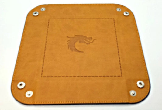 Old School Dice - Square Rolling Tray - Tan w/Blue Back
