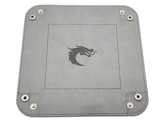 Old School Dice - Square Rolling Tray - Grey