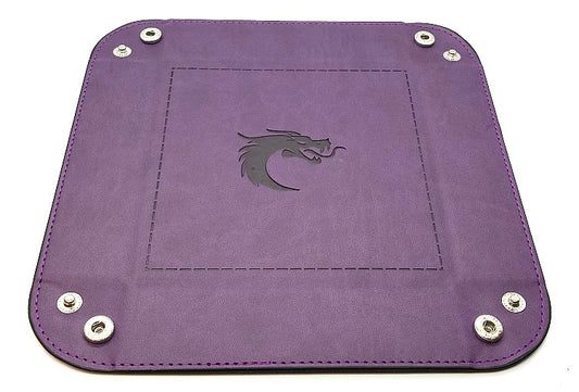 Old School Dice - Square Rolling Tray - Purple w/Black Back