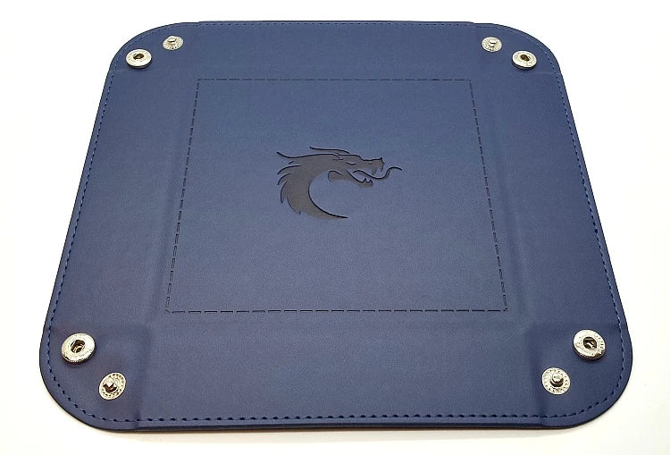 Old School Dice - Square Rolling Tray - Blue w/Blue Back
