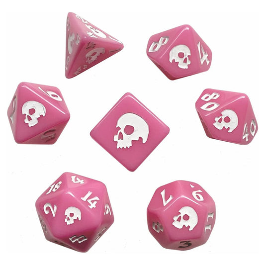 Black Death - Polyhedral Dice Set - Pink Death